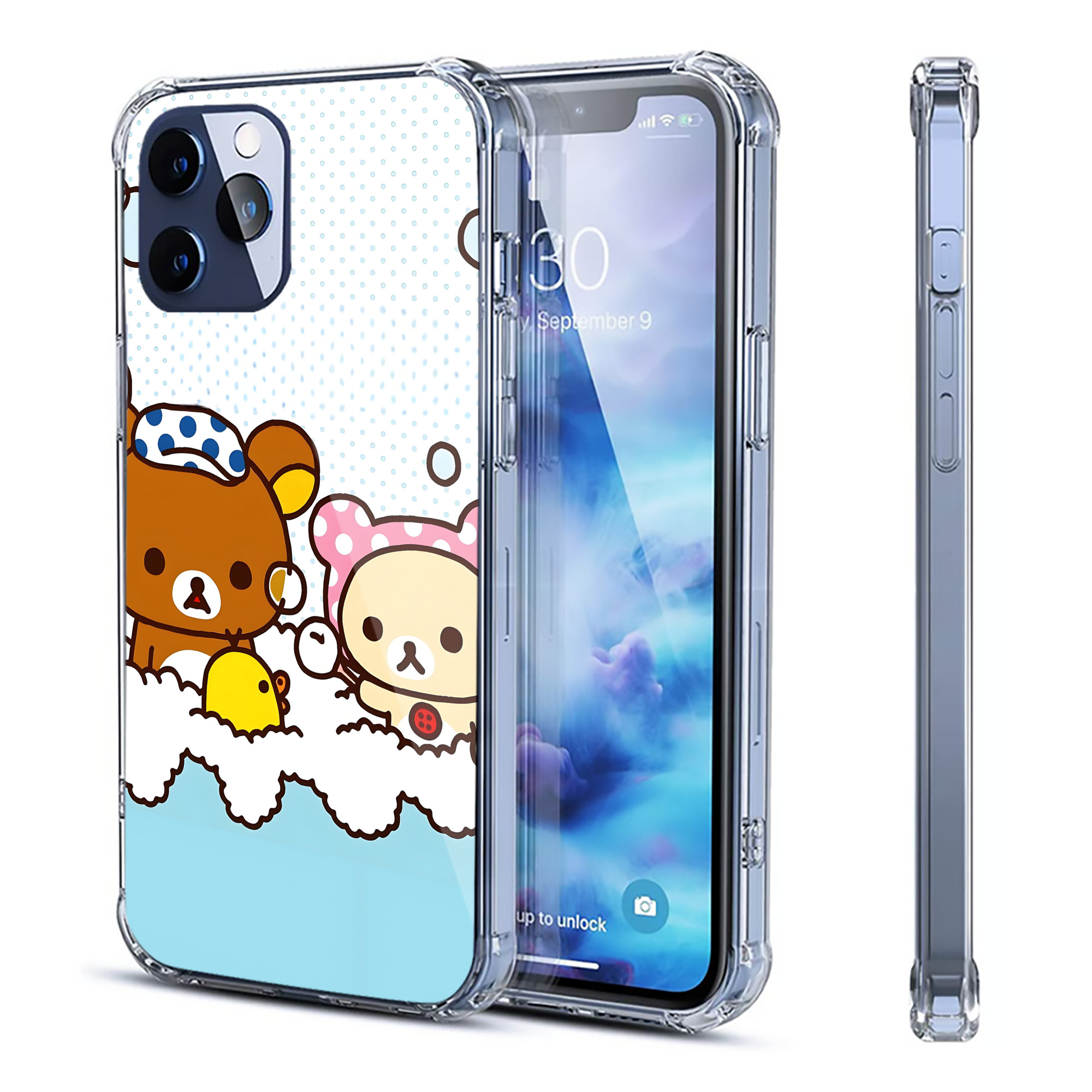 （画像用） リラックマ リラックマ キイロイトリ Rilakkuma Korilakkuma Kiiroitori 【iPhone 12シリーズ対応】透明スマホケース（クリアソフトケース）